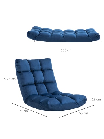 HOMCOM Klappstuhl-55L x 71B x 53,5H cm-Blau