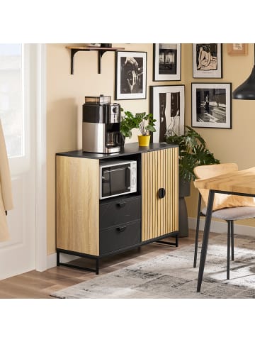 SoBuy Seitenschrank in Hell-Eiche - (W) 40 x (H) 85 x (L) 107 cm