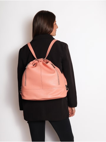 Chiara Ferretti Convertierbare Schultertasche zum Rucksack in SALMON