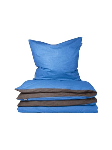 Schiesser Renforcé Bettwäscheset Doubleface in Blau-Dunkelgrau