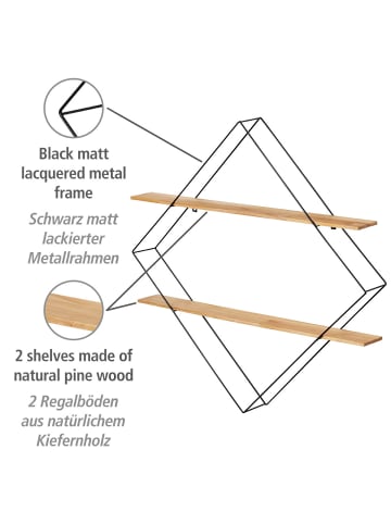 Wenko Wandregal Geo, Raute in Schwarz