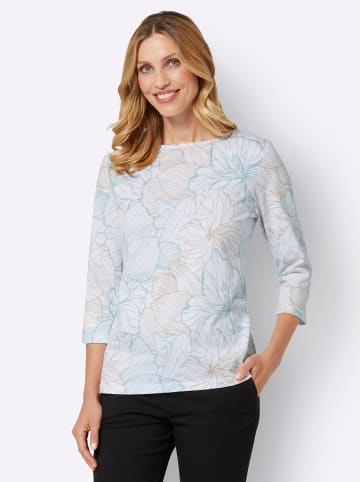 Sieh an! 3/4-Arm-Shirt in weiß-kalkmint-bedruckt