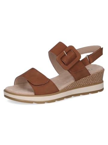 Caprice Sandalette in cognac nubuc