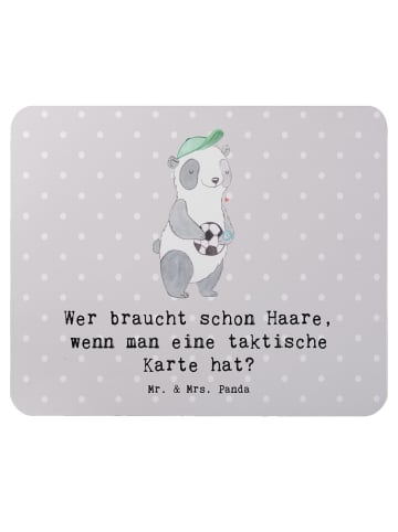 Mr. & Mrs. Panda Mouse-Pad Fußballtrainer Einzigartig mit Spruch in Grau Pastell
