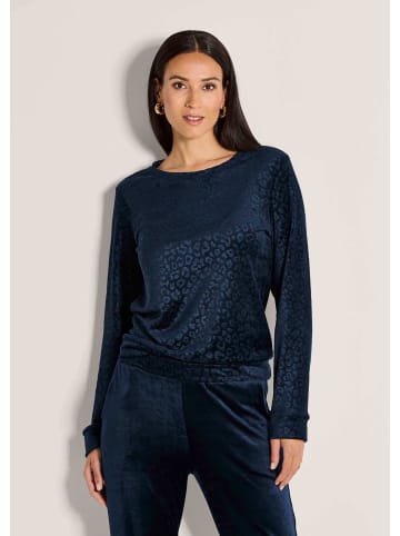 MADELEINE Langarm Animal-Print Pullover in marine