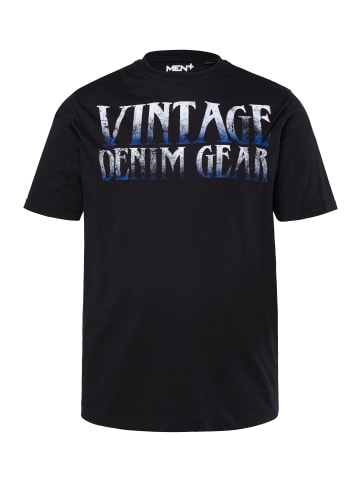 Men Plus Kurzarm T-Shirt in schwarz