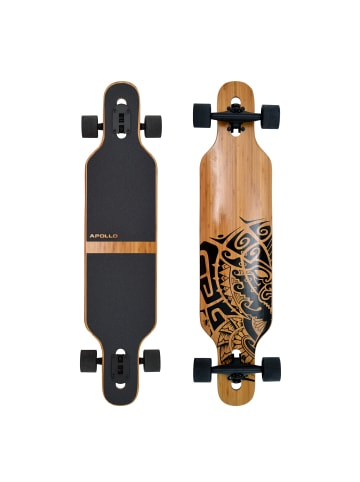 Apollo Twin Tip DT Longboard " Tuvalu Wood 38 Zoll " in holz/schwarz
