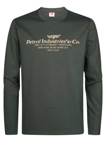 Petrol Industries Langarmshirt mit Printprint millwall in Grün