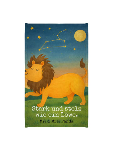 Mr. & Mrs. Panda Handtuch Sternzeichen Löwe Design mit Spruch in Weiß