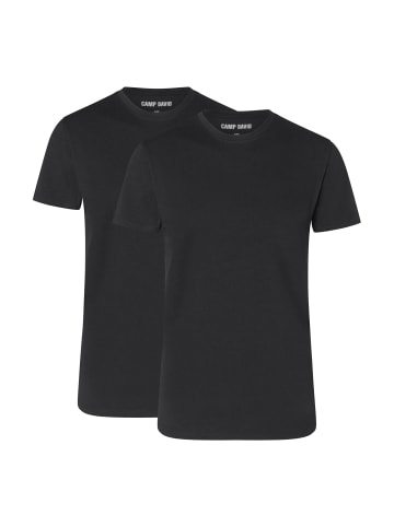 CAMP DAVID  T-Shirt 2er Pack in Schwarz
