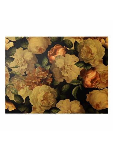 WALLART Leinwandbild Gold - Rote Rosen mit Weißen Rosen in Creme-Beige