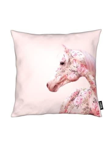 Juniqe Kissen "Floral Horse" in Rosa