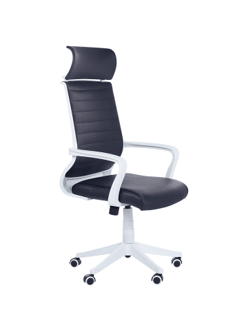 Beliani Bürostuhl LEADER in Schwarz/Weiß - (W) 63 x (H) 114 x (L) 63 cm