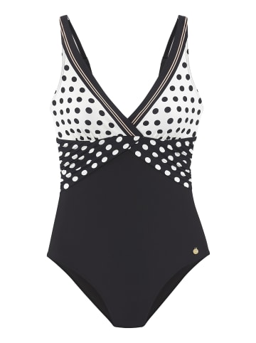 LASCANA Badeanzug in schwarz/creme