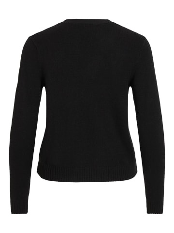 Vila Kurzer Feinstrick Cardigan Weiche Strickjacke VIRIL in Schwarz