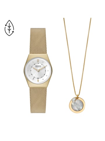 Skagen Uhr & Halskette Set in gold