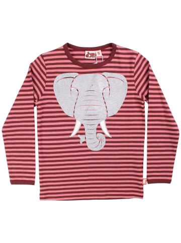 Danefae Langarmshirt Elefant Silver Glitter in Rot