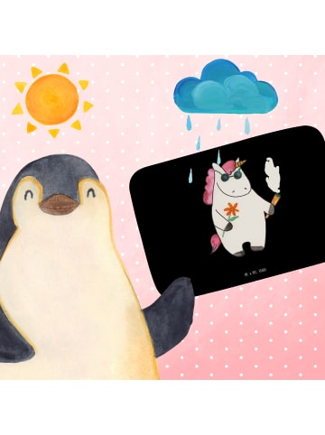 Mr. & Mrs. Panda Badezimmer Matte Einhorn Woodstock ohne Spruch in Schwarz