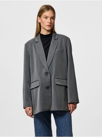 Pieces Oversize-Blazer in Dark Grey Melange