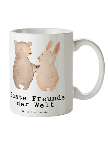 Mr. & Mrs. Panda Tasse Hase Beste Freunde der Welt mit Spruch in Weiß