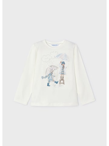 Mayoral Langarmshirt mit Pailletten in offwhite