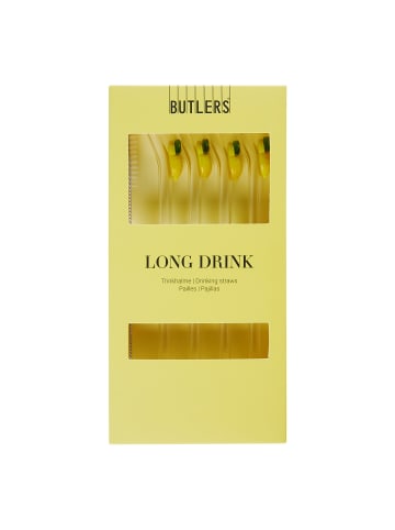 Butlers Butlers Trinkhalm-Set LONG DRINK Zitrone in Durchsichtig