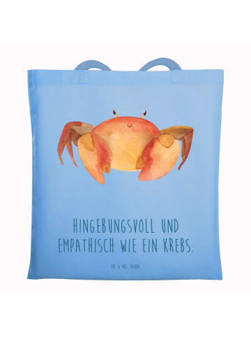 Mr. & Mrs. Panda Tragetasche Sternzeichen Krebs mit Spruch in Sky Blue