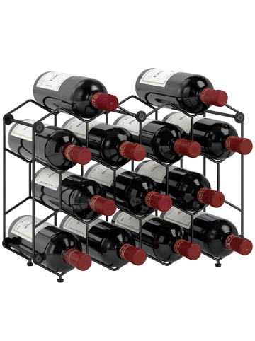 HOMCOM Weinregal-43L x 15,5B x 31H cm-Schwarz