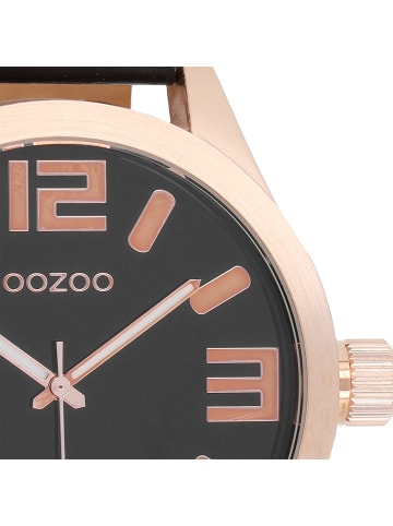 Oozoo Analog-Armbanduhr Oozoo Timepieces schwarz extra groß (ca. 51mm)