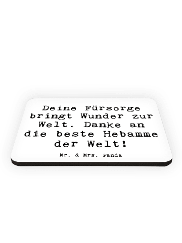 Mr. & Mrs. Panda magnet Spruch Beste Hebamme mit Spruch in Weiß