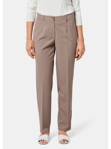 GOLDNER Kurzgröße:  Hose mit Gürtelschlaufen, pflegeleicht in taupe