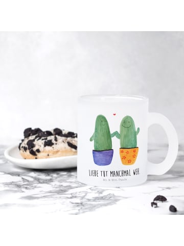 Mr. & Mrs. Panda Glühweinbecher Kaktus Liebe mit Spruch in Transparent