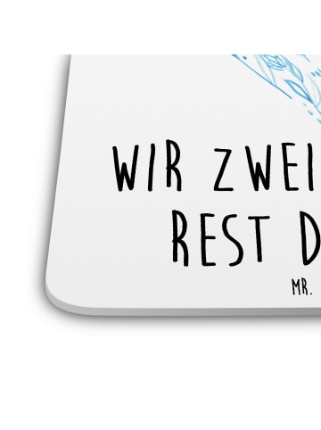 Mr. & Mrs. Panda Glasuntersetzer Mäuse Herz mit Spruch in Weiß