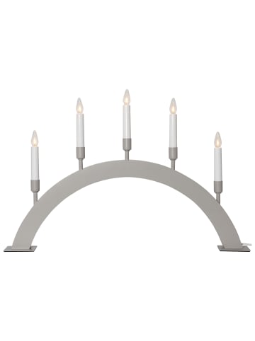STAR Trading Lichterbogen ,Vind, 5-flammig, Materialmix, beige