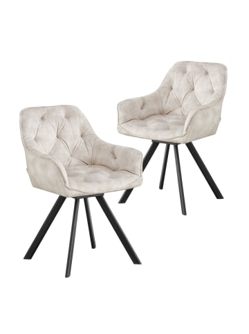 B&D Home 2er-Set: Drehstuhl DIETER in Grau - (B)56 x (H)84 x (T)61 cm