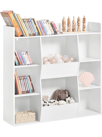 SoBuy Bücherregal in Weiß - (B)106 x (H)104 x (T)30cm