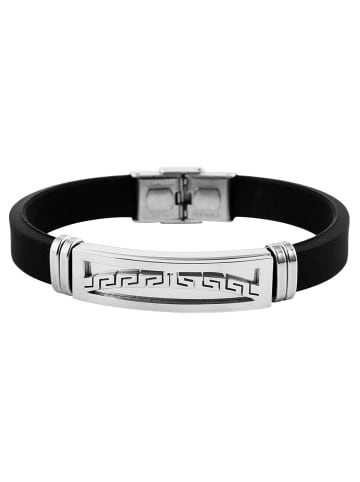 Adeliás Unisex Armband aus Silikon 21 cm in schwarz
