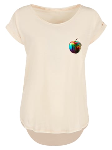 F4NT4STIC Long Cut T-Shirt Colorfood Collection - Rainbow Apple in Whitesand