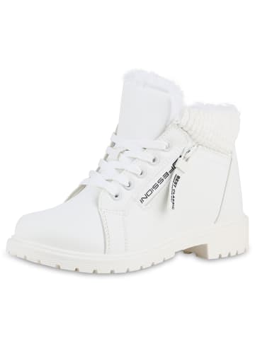 VAN HILL Worker Boots Samantha in Weiss
