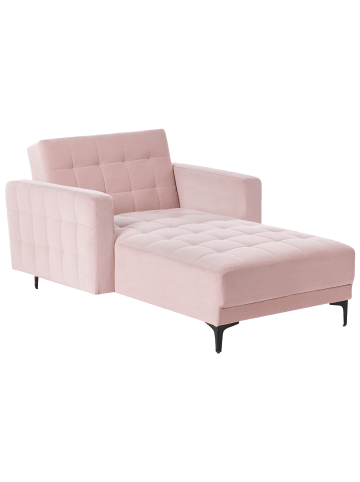 Beliani Chaiselongue ABERDEEN in Rosa/Schwarz - (W) 107 x (H) 83 x (L) 189 cm