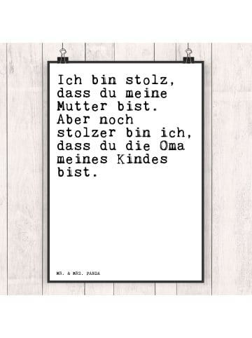 Mr. & Mrs. Panda Wandposter Ich bin stolz, dass... mit Spruch in Weiß