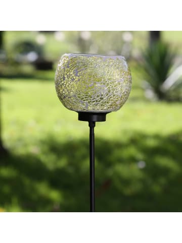 MARELIDA Windlicht Teelichthalter Deko Mosaik Gartenstecker H: 102cm in gelb