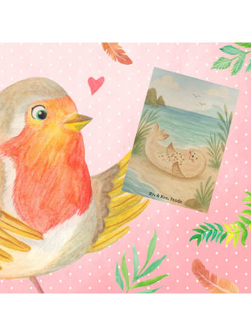 Mr. & Mrs. Panda babykarte Robbe Liegen Design ohne Spruch in Weiß