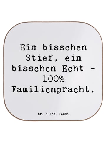 Mr. & Mrs. Panda Untersetzer Liebe Stiefenkel mit Spruch in Weiß