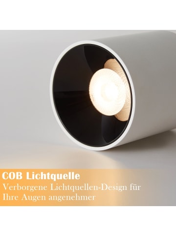 ZMH Deckenleuchte LED 1-flammige zylinder in weiß 7W Warmweiß Deckenspot L 5.5cm