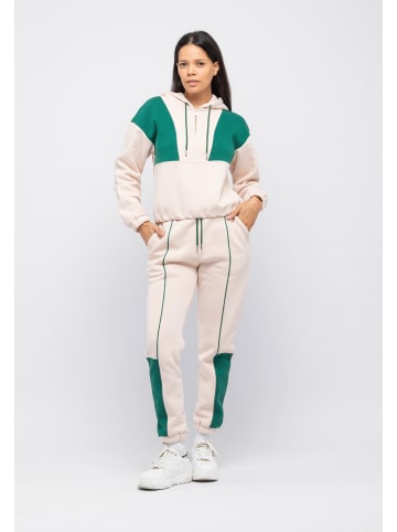 Tom Barron Trainingsanzug Casual Oversize Tracksuit Half Zipper In Front in ecru