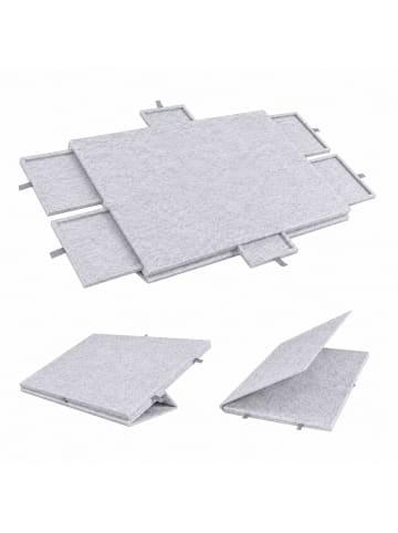 relaxdays Puzzlebrett in Hellgrau - (B)77 x (H)4 x (T)53,5 cm