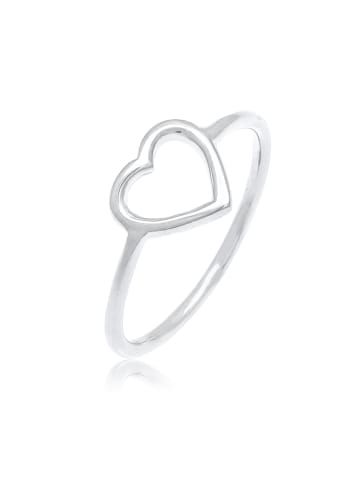 Elli Ring 925 Sterling Silber Herz in Silber