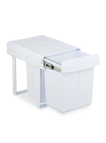 relaxdays Einbaumülleimer in Weiß - 1x 20 l + 2x 10 l
