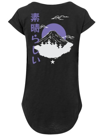 F4NT4STIC Long Cut T-Shirt Mount Fuji in schwarz